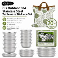 Cls Outdoor 304 Stainless Steel Tableware 20-Piece Set