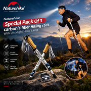 Naturehike Special Anniversary Edition Ultralight Trekking Pole Set with Headlamp
