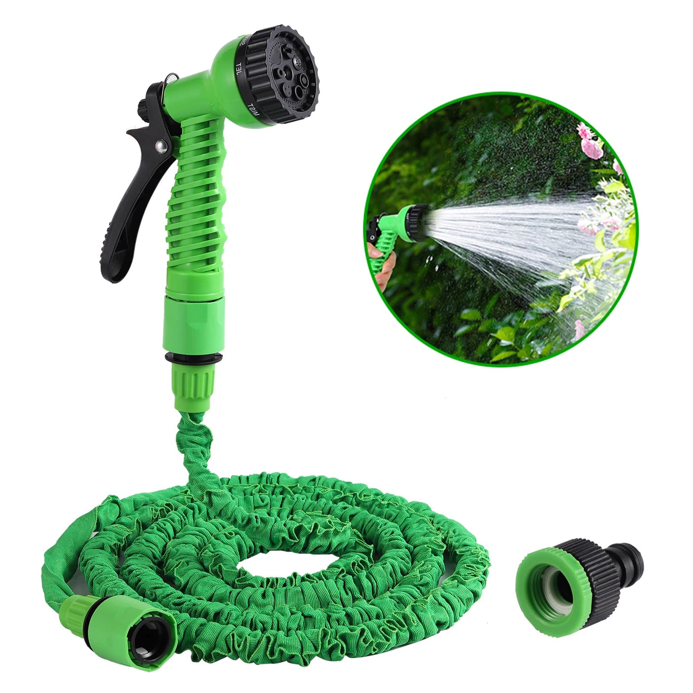 7 Modes Water Gun Expandable Hose Kit  Flexible Pipe Garden Watering Car Washing