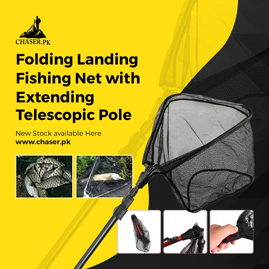 Folding Landing Fishing Net with Extending Telescopic Pole –