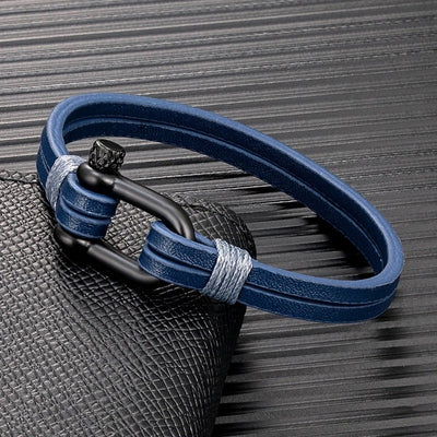 NEW U-shape Double Layer Genuine Leather Bracelet