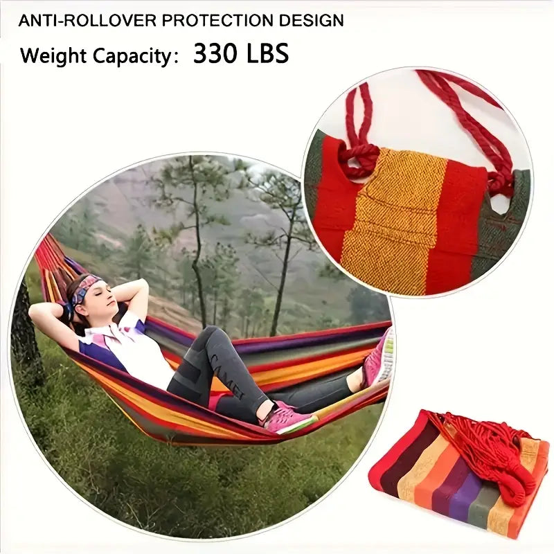 Portable Camping Hammock With Storage Bag And Tree Strap