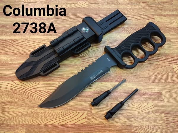 Columbia 2738A Fixed Blade Dagger With Firestarter+Compass