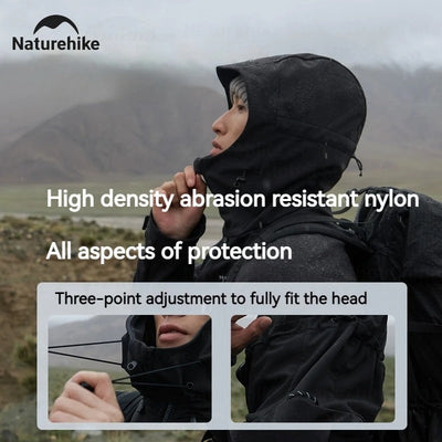 Naturehike Soft Shell Hiking Winter Windbreaker Jacket Hooded BLACK