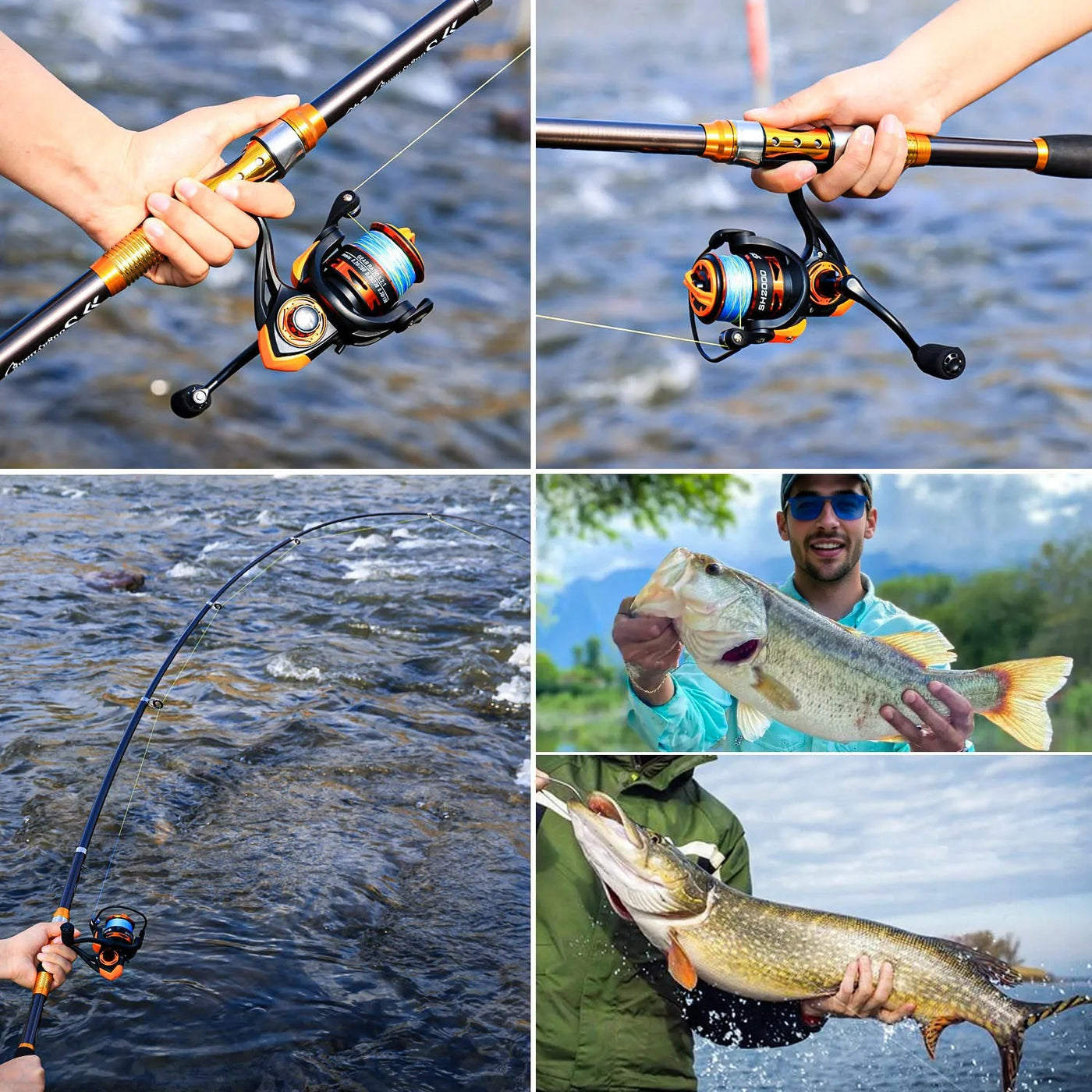 Sougayilang Spinning Fishing Rod With Fishing Reel