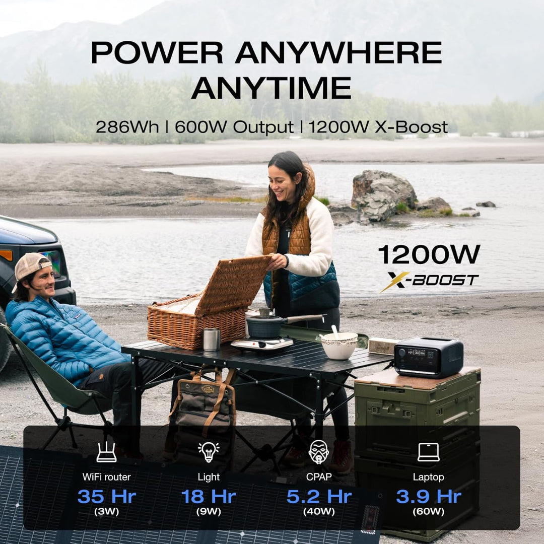 ECOFLOW Portable Power Station RIVER 3 Plus 600W (X-Boost 1200W)