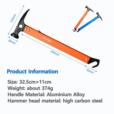 Naturehike Camping Hammer Outdoor Tent Mallet with Stake Puller