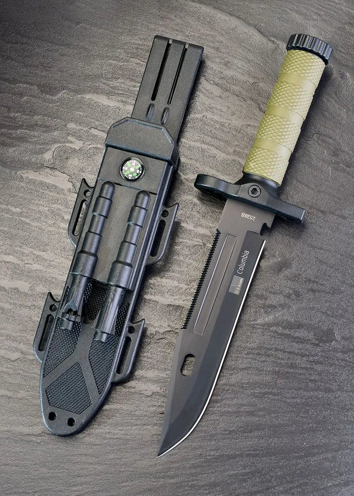 Columbia 2528B Multipurpose Tactical Dagger With Compass & Fire Starter