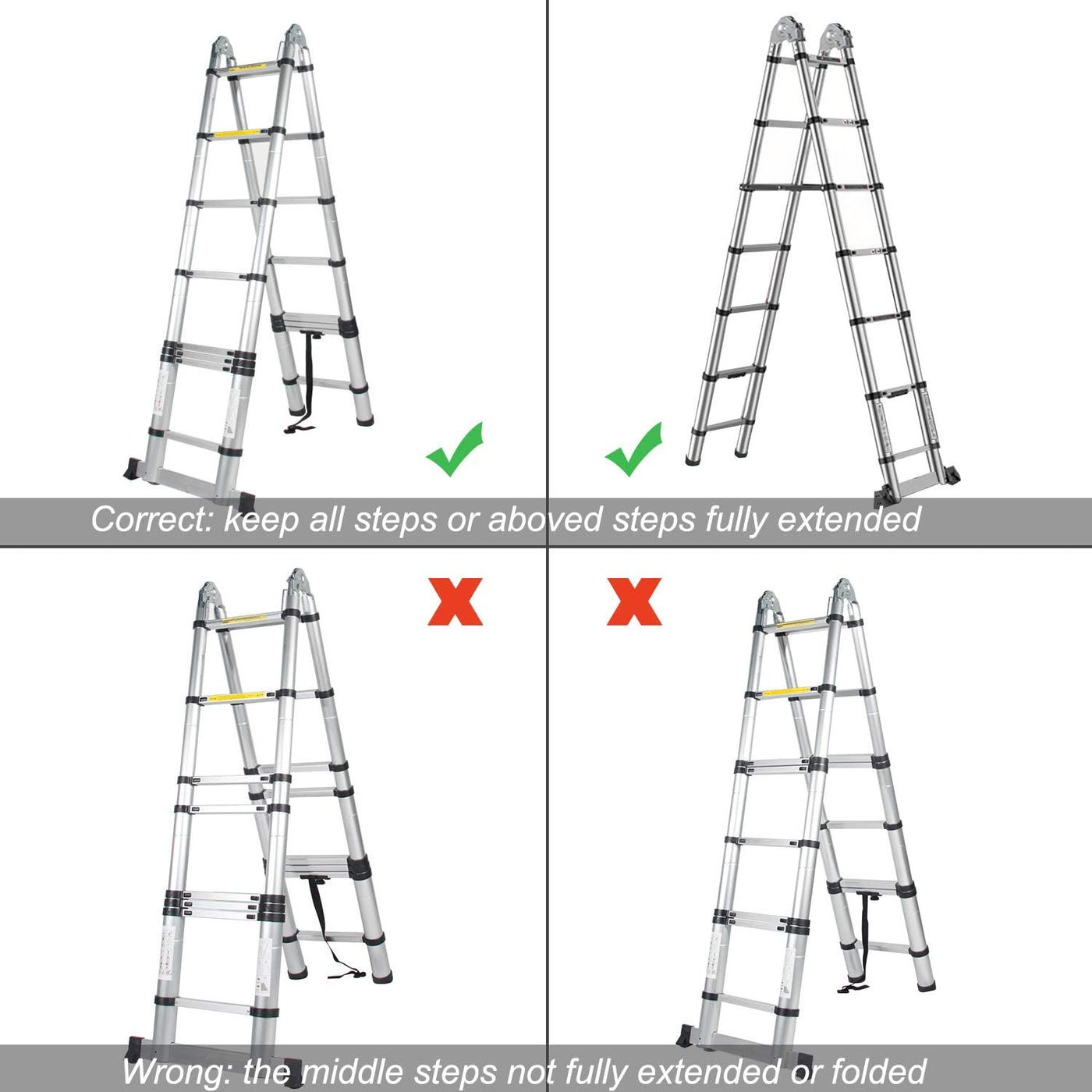 Folding Aluminum Double Ladder
