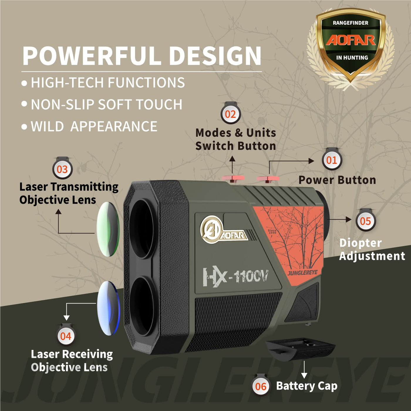 AOFAR HX-1100V Rangefinder for Hunting