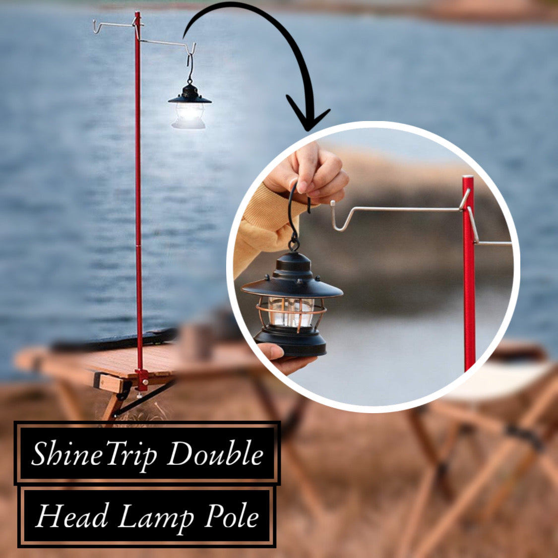 ShineTrip Telescopic Double Head Lighting Pole With Nail