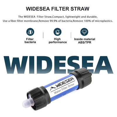 Widesea Camping Outdoor Water Purifier 0.01Micron Filtration Portable Reusable Straw