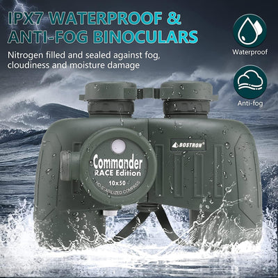 BOSTRON 10x50 Binocular With Compass Commander Race Edition