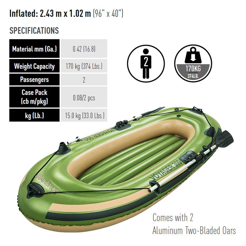 Hydro-Force™ Voyager 300 2-Persons Inflatable Rafting Boat