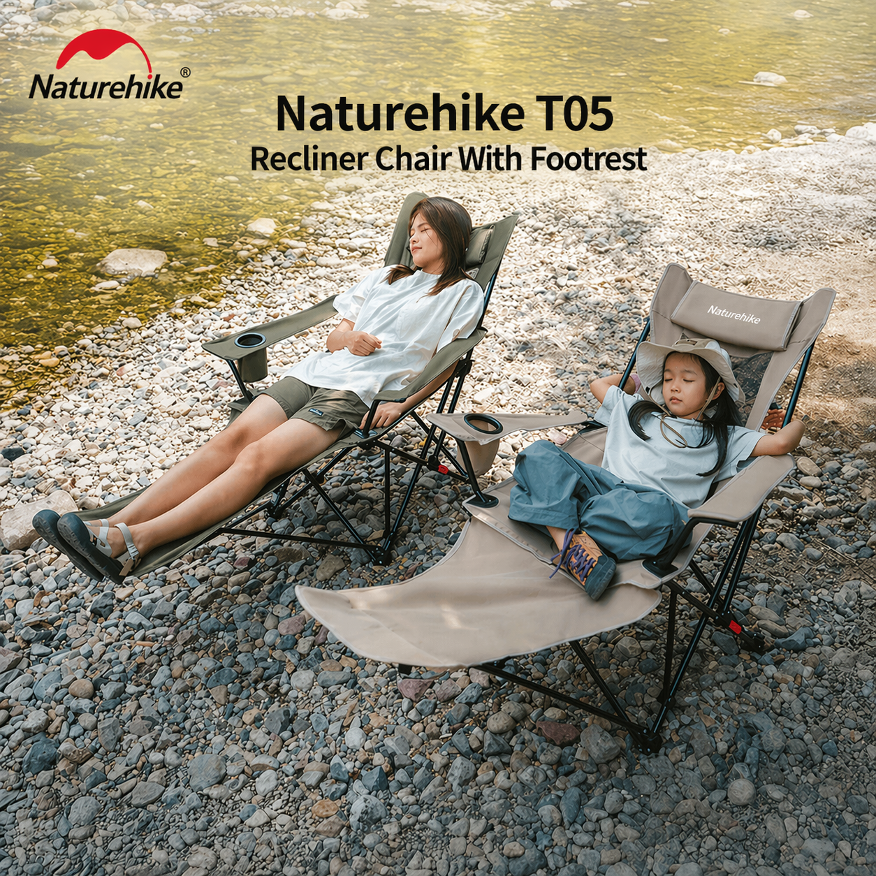 Naturehike T05 Recliner Chair with Footrest Camping Chair – Chaser.pk