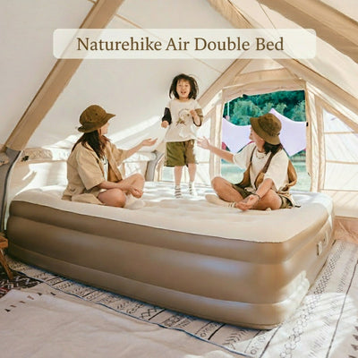 Naturehike 45cm Double Outdoor Camping Sleeping Inflatable Bed With Built-in Pump