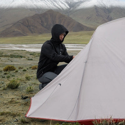 Naturehike Soft Shell Hiking Winter Windbreaker Jacket Hooded BLACK