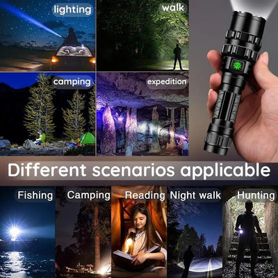 LED Tactical Hunting Flashlight USB Rechargeable
