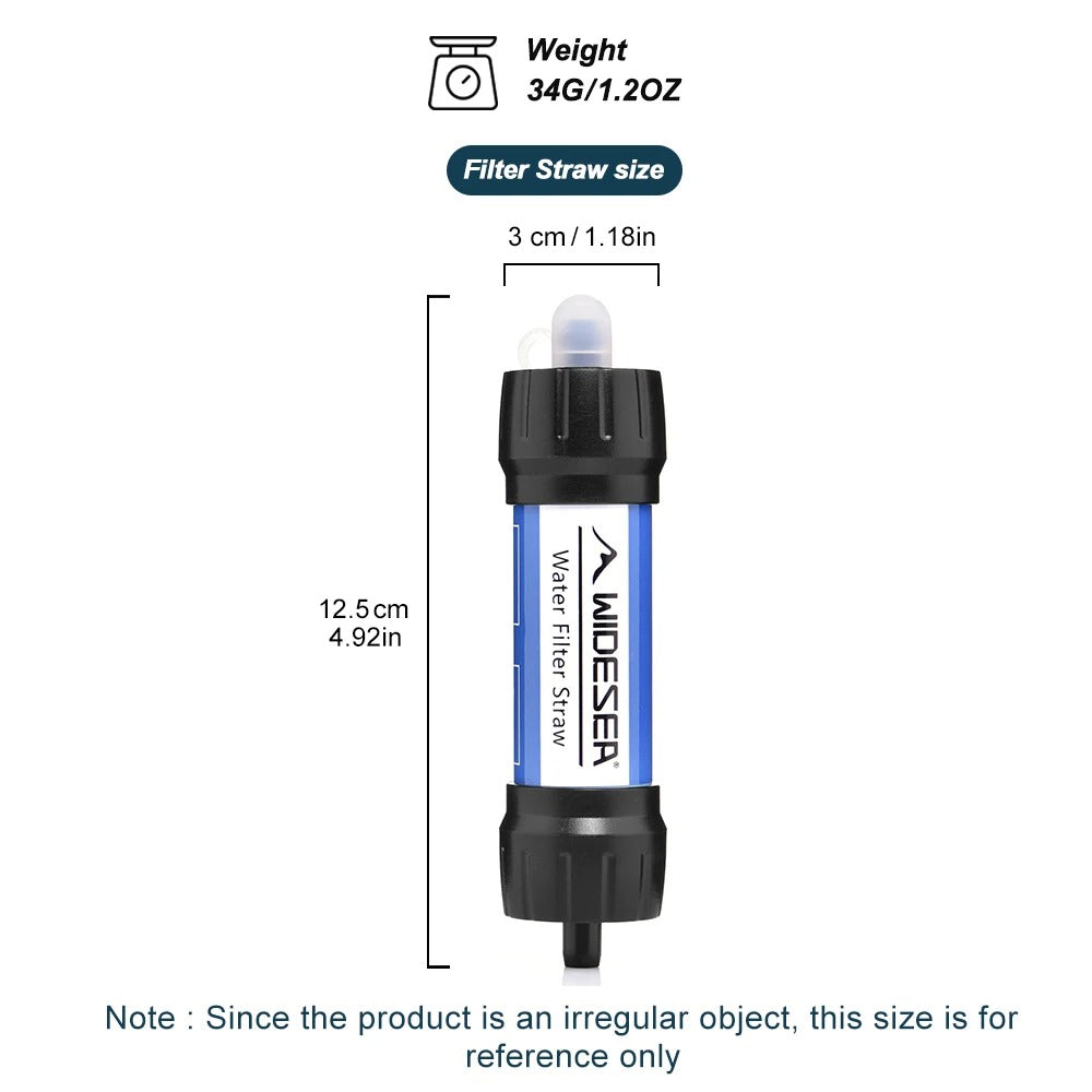 Widesea Camping Outdoor Water Purifier 0.01Micron Filtration Portable Reusable Straw