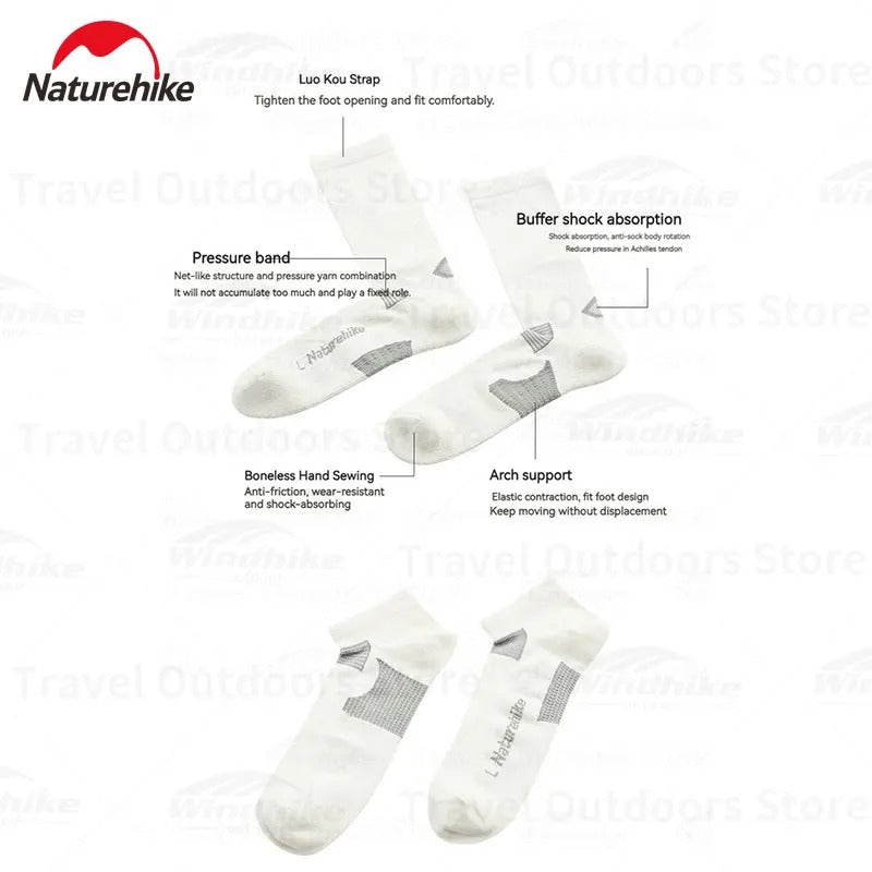 Naturehike Quick Dry Right Angle Camping Hiking Long Tube High-stretch Sport COOLMAX Fabric Breathable Socks