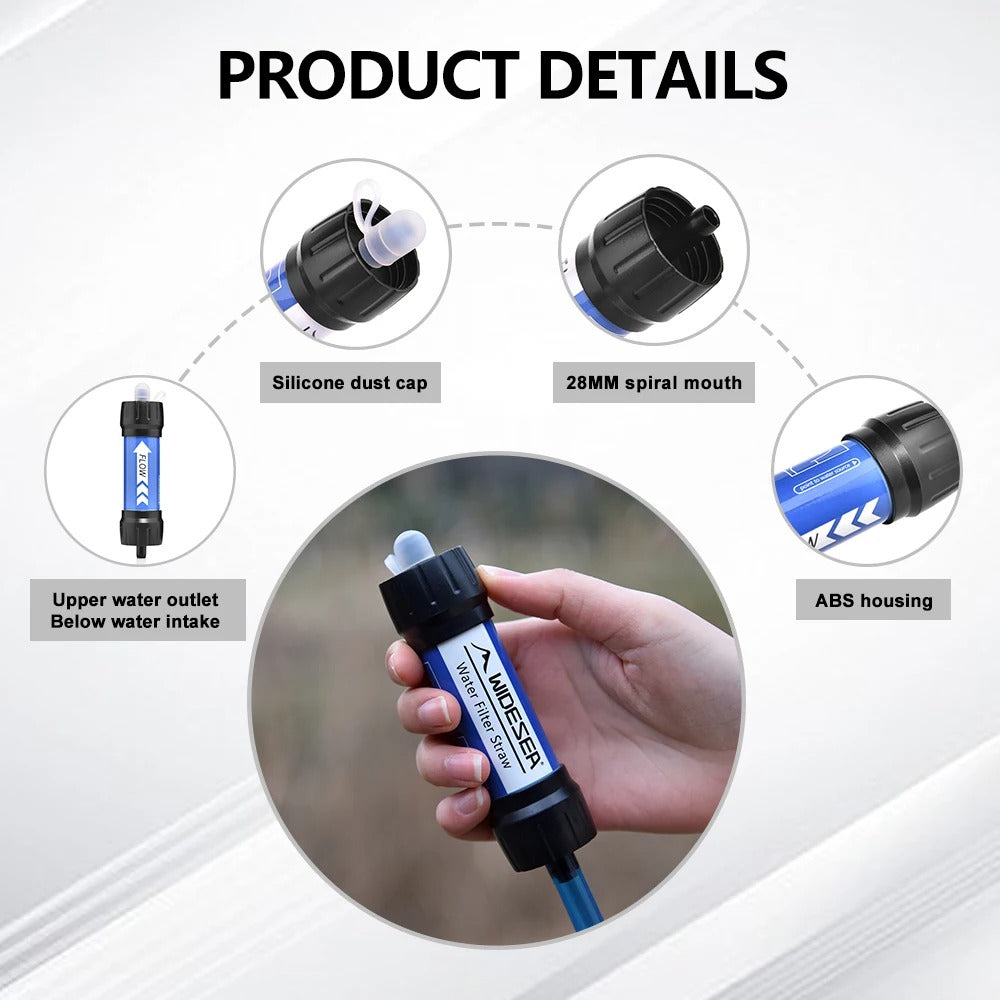 Widesea Camping Outdoor Water Purifier 0.01Micron Filtration Portable Reusable Straw