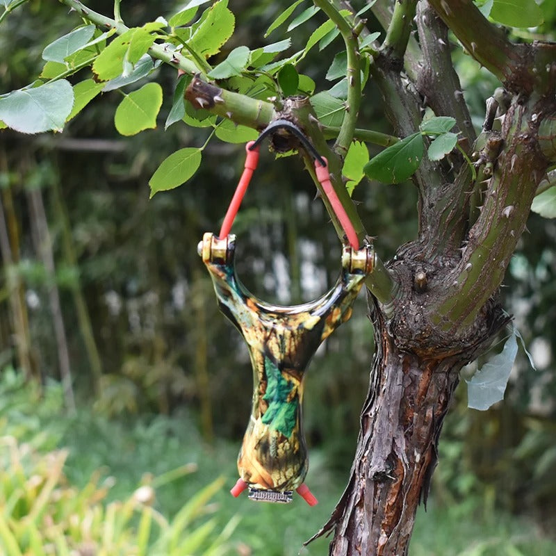 Camouflage Pulley Bow Slingshot With Rubber Band High Precision Shooting