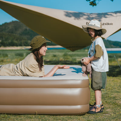 Naturehike 45cm Double Outdoor Camping Sleeping Inflatable Bed With Built-in Pump