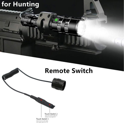 LED Tactical Hunting Flashlight USB Rechargeable