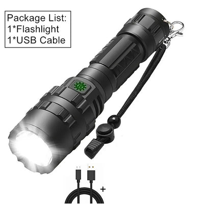 LED Tactical Hunting Flashlight USB Rechargeable