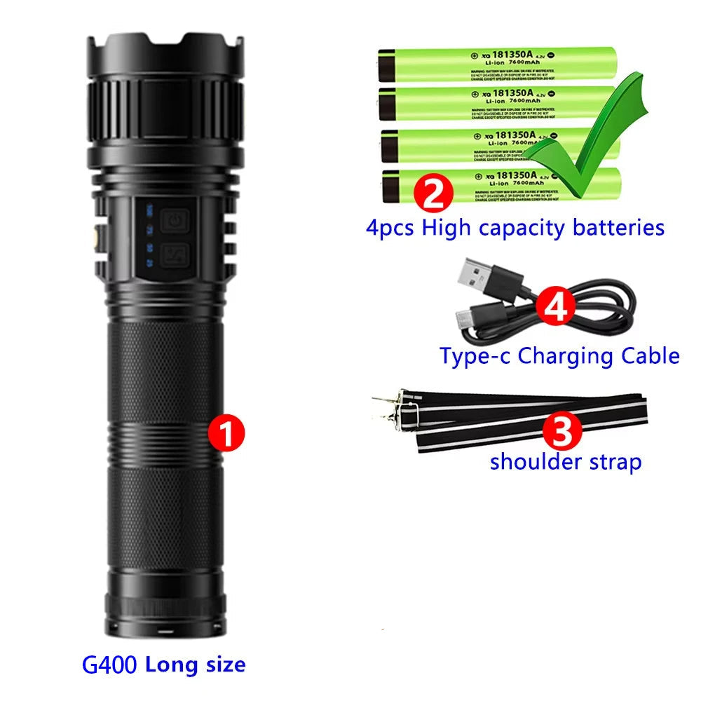 COBA Ultra Bright 100w White Laser Long-Range Flashlight G400