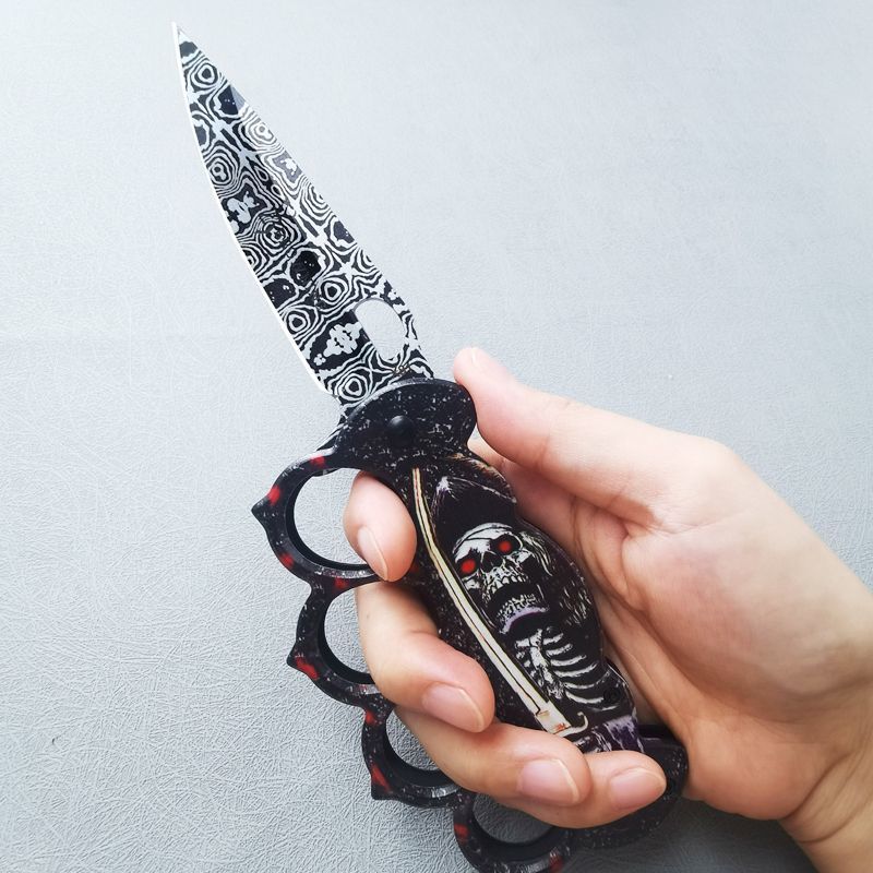 Blood Skull Tactical Security Knucle Knife X81