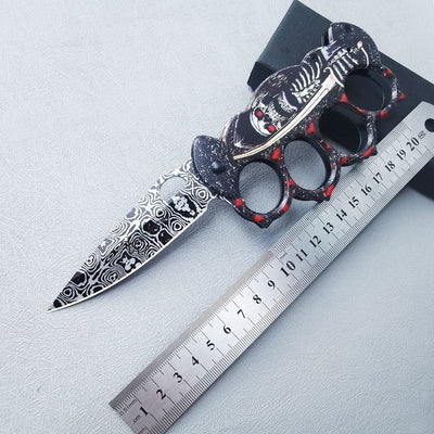 Blood Skull Tactical Security Knucle Knife X81
