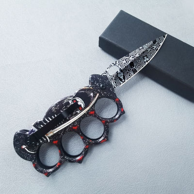Blood Skull Tactical Security Knucle Knife X81