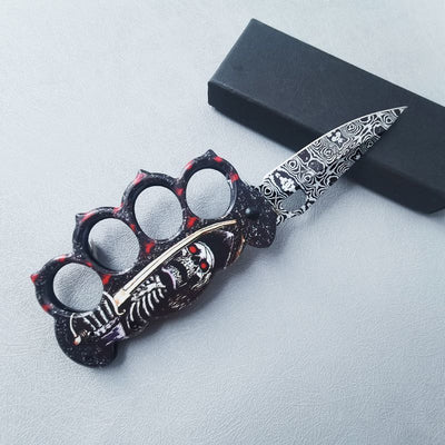 Blood Skull Tactical Security Knucle Knife X81