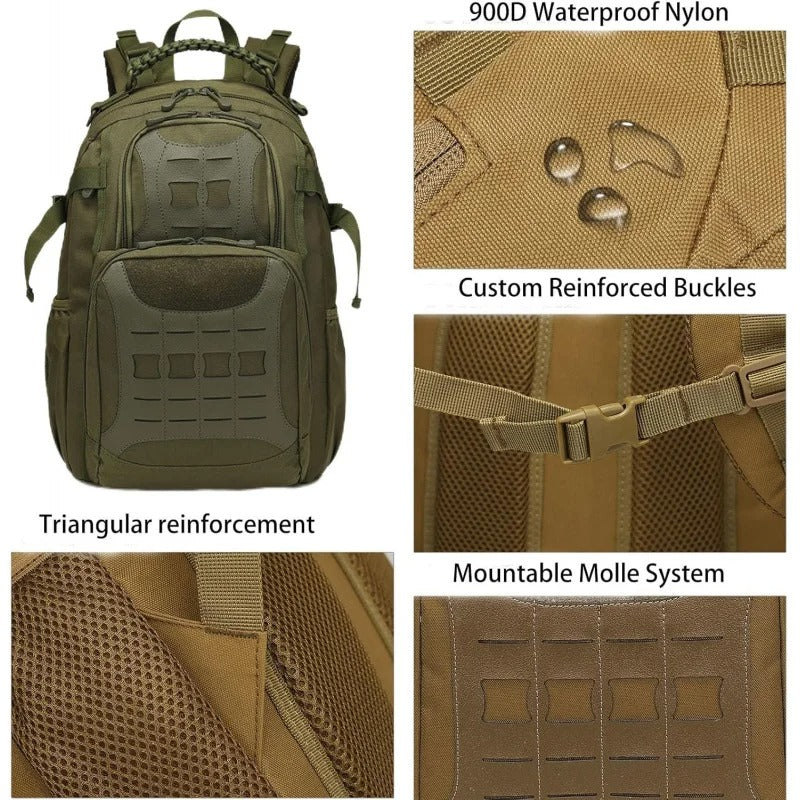 New Tactical Lightweight EDC Hiking Travel 40L Backpack