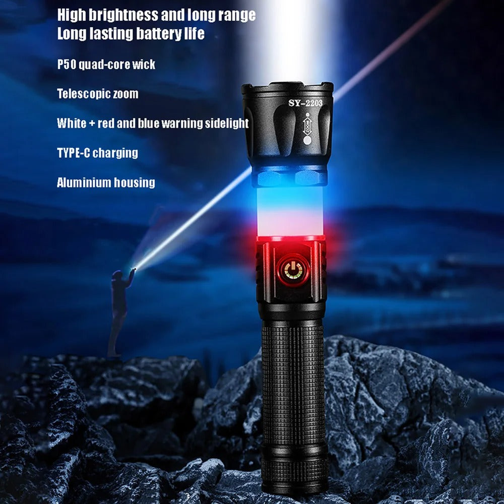 Super Bright COB Multifunctional flashlight With Tail Megnatic