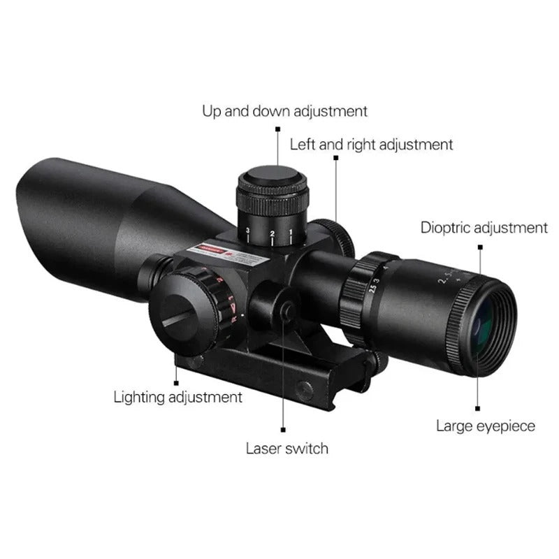 2.5-10x40 Double Illuminated Mil-dot Red Laser Scope For Hunting