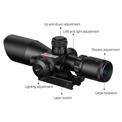 2.5-10x40 Double Illuminated Mil-dot Red Laser Scope For Hunting
