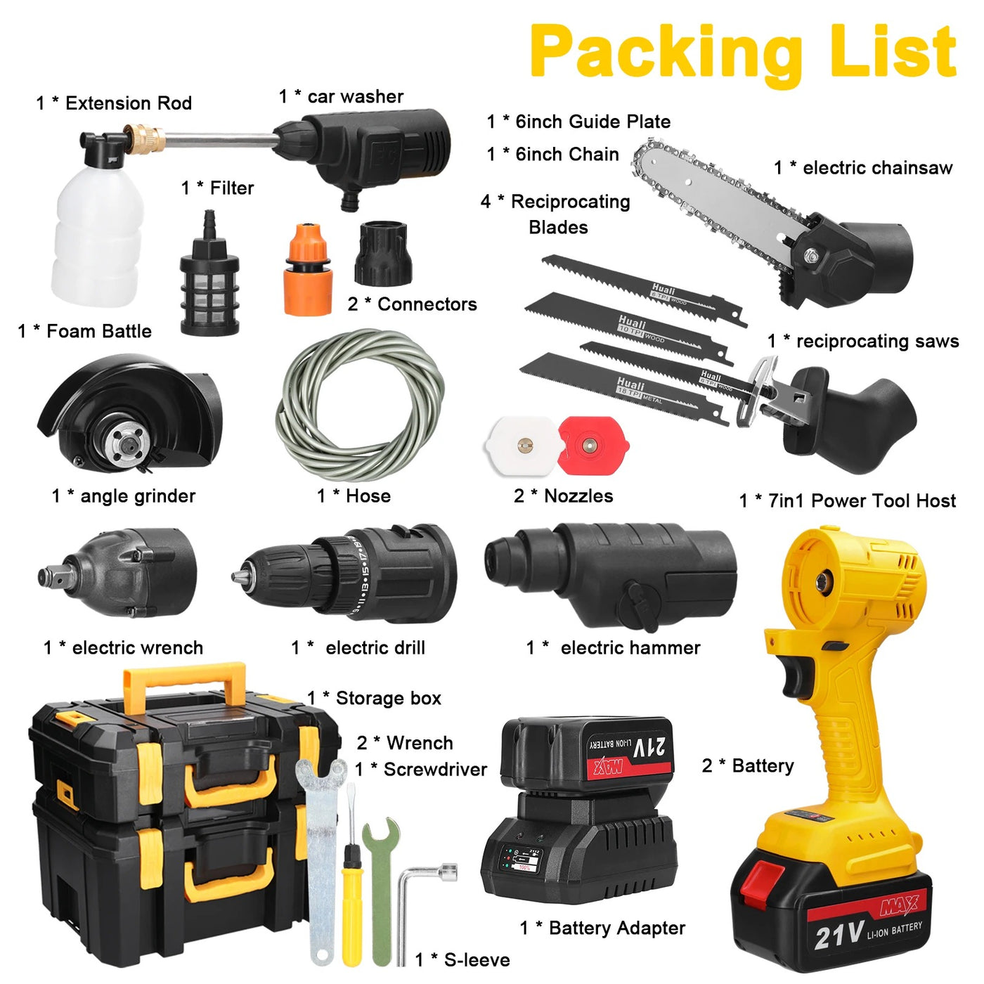 7in1 Multi-function Rechargeable  Power Tool Kit