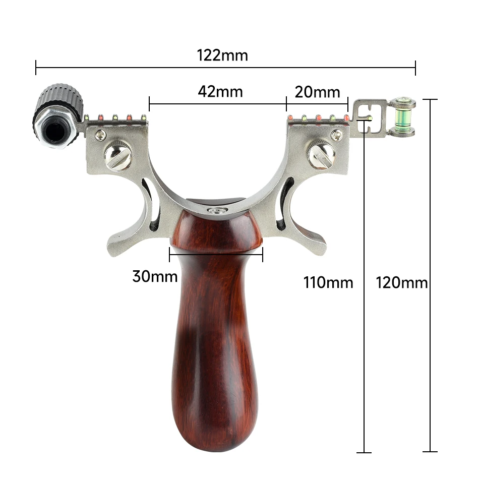New Red Solid Wood Handle Slingshot With Laser Sight