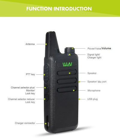 WLN Mini Portable Walkie Talkies Pair