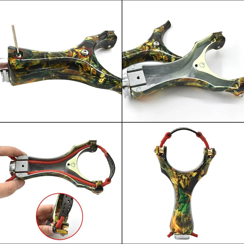 Camouflage Pulley Bow Slingshot With Rubber Band High Precision Shooting