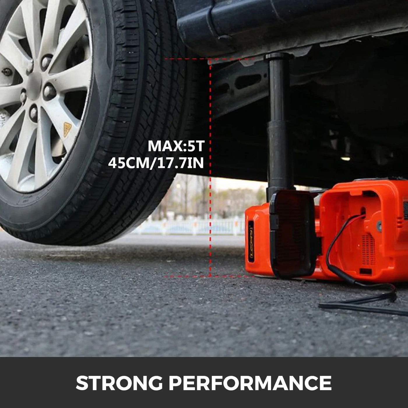 Portable Hydraulic Car Jack With Air Compressor & Tire Wrench