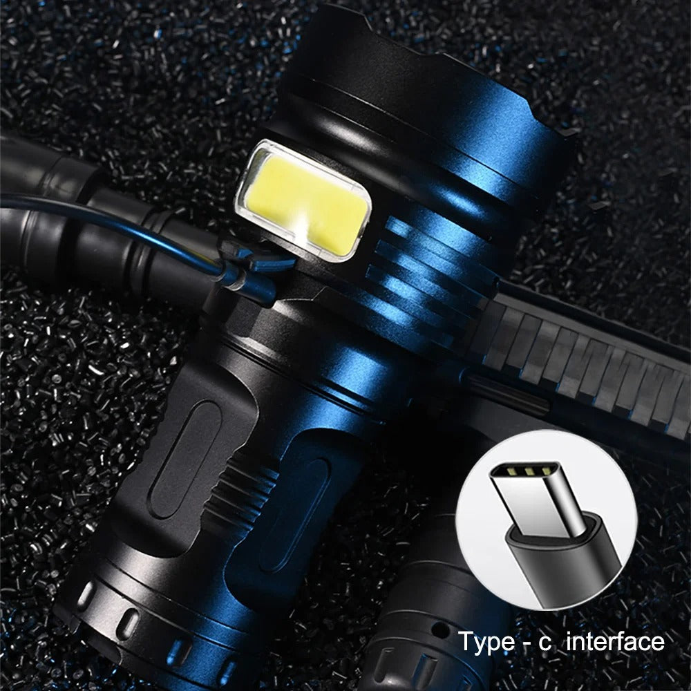 XHP90 LED Flashlight Light Bead Super Bright Camping Flashlight