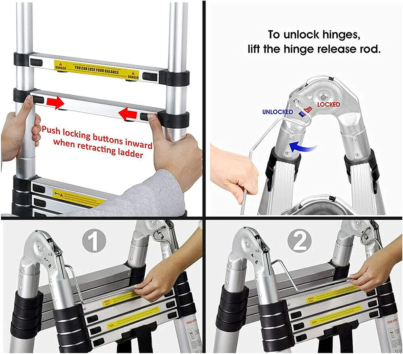 Folding Aluminum Double Ladder