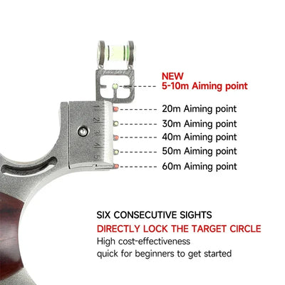 New Red Solid Wood Handle Slingshot With Laser Sight