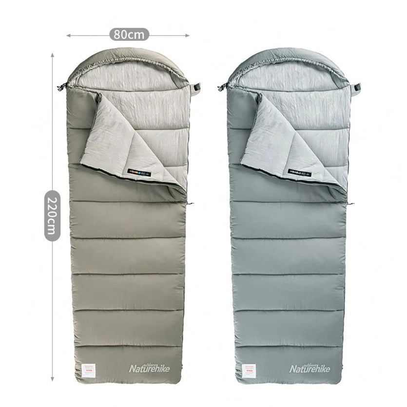 Naturehike  M300 Camping Hooded Envelope Sleeping Bag Lightweight GREY