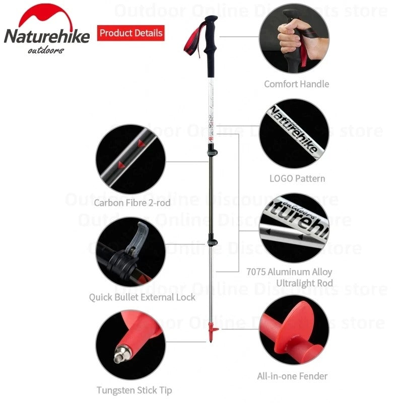 Naturehike Outdoor ST06 Carbon Fiber and Aluminium Trekking Pole
