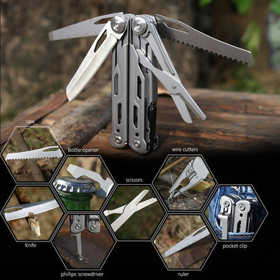 17 in 1 Multifunctional Folding Pocket EDC Plier Tool