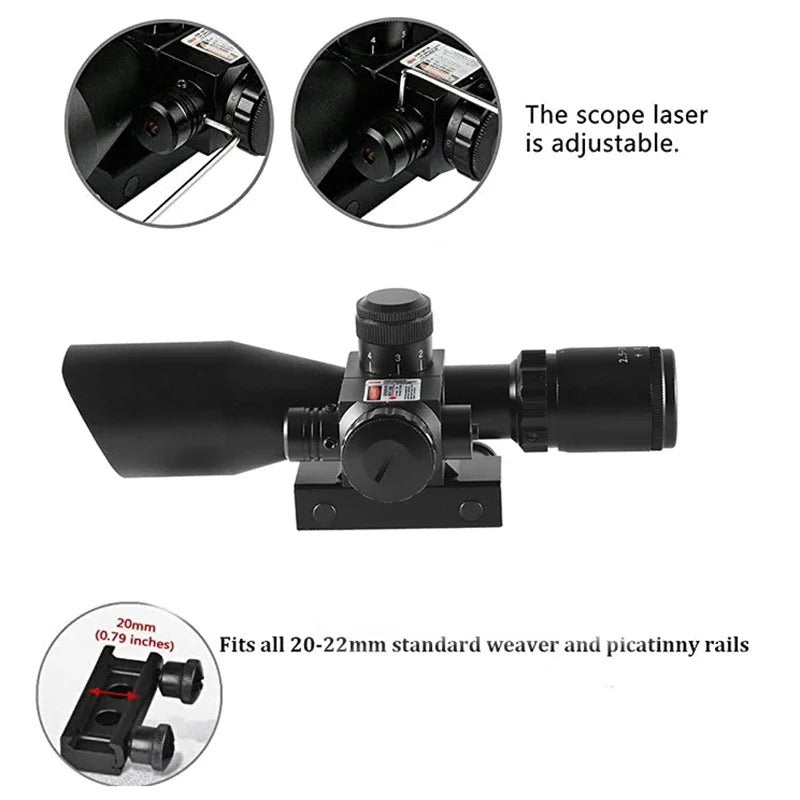 2.5-10x40 Double Illuminated Mil-dot Red Laser Scope For Hunting